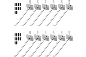 Ericrise 20 stycken perforerade panelkrokar, 10 cm perforerade panelkrokar i metall, organiserande krokar för detaljvisning o