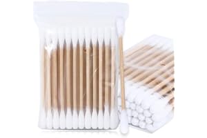 TRANHUY Cotton-fioc, con bastoncino in legno, confezione da 100