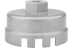 Adunsiaoto Auto Ölfilterschlüssel mit Nuten, Cap Typ Ölfilterwerkzeug Ölfilterschlüssel, Aluminiumlegierung Schlüssel Ölfilter Werkzeug, Ölfilterschlüssel(Weiß)