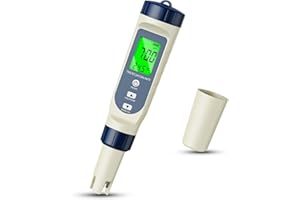 YAOBLUESEA 5 in 1 Pool Wassertester PH Messgerät, Wasserqualität Tester mit Digital-Display, TDS/EC/Salzgehalt/Temperatur/pH Tester, für Trinkwasser, Pool, Aquarien, Hydroponik