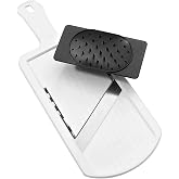 Fackelmann Professional Adjustable Vegetable Slicer with Finger Guard Polymer and Stainless Steel Black and White 32x12 2 Inc