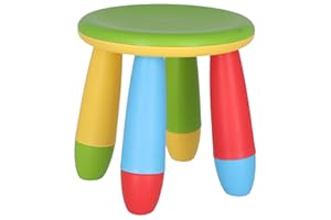 Aranaz | Taburete Infantil de Colorines | Redondo | para Niños | Fabricado en Plástico | Ideal para el Hogar, Cocina, Jardín o Terraza | Resistente | Color Verde | 20cm (AN) x 15cm (PR) x 26cm (AL)