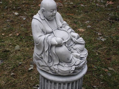 Nr.027 Steinfigur FENG SHUI Buddha 01 Gross 31 cm ca.17 kg Frostfest Stein - 4