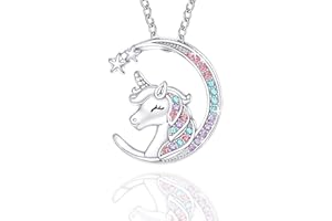 MAKOBLESSMOMO Unicorn Crescent Moon Necklace for Girls, You are Magical Unicorn Jewellery Gifts for Girls, Mothers, Daughter, Granddaughter, Niece, Sterling Silver