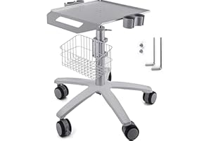 Bisujerro Carrito Móvil Carrito Medico de Acero Carrito para Sistema de Escáner de Imágenes Carrito de Servicio Medico con Cesta de Laboratorio