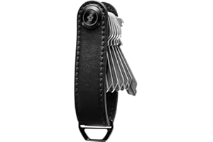 Spigen Valentinus breloczek na klucze skórzany organizer na klucze Minialistyczny kompaktowy brelok z brelokiem - czarny