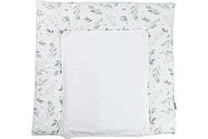 Puckdaddy Flora| Modèle branches| Table à langer 77x75cm | 100% coton | Testé OEKO-TEX | Table à langer douce et sûre pour bébé | Confort et style optimaux