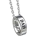 SC Products Dad Necklace with Engraved Stainless Steel Dad Ring | Dad Chain Dad Gifts for Christmas | Dad Jewellery Presents For Dad | Dad Birthday Gifts | Gifts for Dad Stocking Fillers