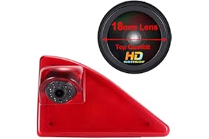 KALAKASS HD IP68 Troisième monté sur Le Toit Haut Lampe Frein lumière Vue arrière Caméra de recul Peut Ajuster l'angle Vision Nocturne Infrarouge pour Opel/Vauxhall Movano/Renault Master/NV400 (Caméras)
