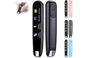 Fledimo Stylo de lecture 116 langues pour numérisation de traduction, traducteur de photos vocales, traduction en ligne, numérisation instantanée de texte, appareil de traduction (noir)