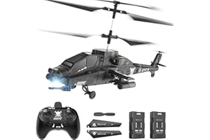 DEERC Hélicoptère télécommandé, Avion RC pour Enfants et Adultes, Hélicoptère RC 2,4 GHz, Temps de vol de 30 Minutes, lumières LED et Maintien de l'altitude, 2 Piles, Jouet pour Enfants de 8 à 12 Ans