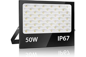 YZYFACAI 50W Faretto Led da Esterno, Faro LED Esterno,7000 K Bianco freddo,Potenti Faretti Led Esterni 5000LM,IP67 Super Luminoso Luce di Sicurezza per Ingresso, Cortile, Giardino, Garage