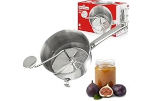 Magefesa Doux - Pasapurés de 18cm de Diámetro, Acero Inoxidable 18/10, Disco Rallador Fijo, Varilla Recogedora, 2 Patas de Apoyo, Limpieza Fácil