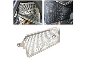 ALLROUNDSUPPLIER Motorbike Parts for Kawasaki KLE650 VERSYS 650 Versys650 2015 2016 2017 2018 2019 2020 2021 2022 2023 Radiator Guard Protective Cover Grill Protector (Silver)