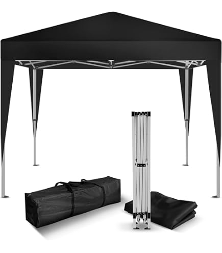 Paviljoen 334x334x281cm Tuintent PU-gecoat 250D Oxford Stof Opvouwbaar Paviljoen Incl Opbergtas Partytent 8 10 Personen Pop Up Tent Opvouwbare Tent Tuinpaviljoen Ideaal Voor Kampeertochten P 010384604834