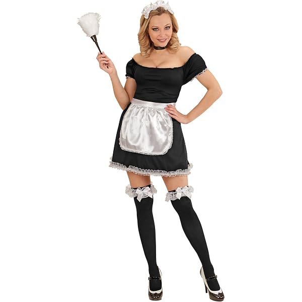 YushengTai Vestito da cameriera in bianco e nero, con gatto, per costume da cameriera, per Natale, Halloween, carnevale, taglia XL