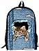 Produktbild 3D Animal Prints Katze Schulrucksack Vintage Denim Rucksack Teenager Jeans Rucksack Casual Daypacks für Outdoor Universität Sports Katze Blau