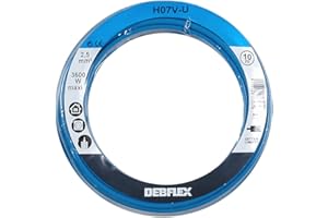 Bobinot de câble - Bobine de fils électrique - Câble électrique - Couronne de câble - Bobinot Câble Rigide 10 mètres HO7V-U 2,5 mm ² - Bleu - 111327 Debflex