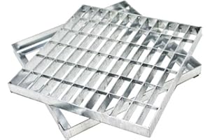 La zappa Rejilla peatonable de acero galvanizado con marco cuadrado (40 x 40 cm)