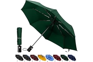 TechRise Regenschirm, Regenschirm Sturmfest mit Automatischer Öffnung & Schließung, Tragbarer & Faltbarer Taschenschirm für Männer Frauen Kinder