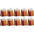 Soman Jute Thamboolam Bags for return gifts Golden Yellow and Red combo - Set of 10