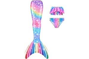 NAITOKE Coda di Sirena con Bikini per Bambina Set Bikini