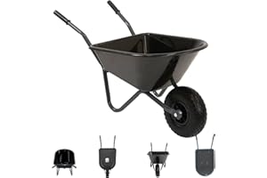 ‎TRUTZHOLM TRUTZHOLM Kinderschubkarre Uni 40 kg Traglast 3,6 kg Stahl Kunststoff Vollgummirad Schiebkarre Garten (Uni | schwarz)