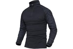 MAGCOMSEN Chemise Tactique Homme Militaire Chemise de Combat Printemps à Manches Longues T-Shirt Respirant avec Deux Poches Vêtement en Plein Air Camouflage