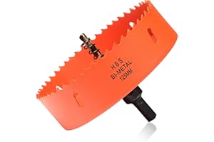 ITOOLFIRM Bimetal otwornica 125 mm, wiertło do drewna i metalu, bimetalowa, okrągła koronka wiertnicza o głębokości cięcia 35 mm, do stali, żeliwa, aluminium, płyt kartonowo-gipsowych, sklejki i