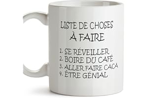 MUGFFINS Mug - Liste de Choses à Faire - to do List - Tasse pour Le Petit-déjeuner Originale et Amusante avec Un Message Rigolo. Cadeau pour amies ou à Offr