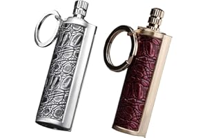YOVALO Fire Starter Lighter Waterproof Flint Match Metal Matchstick Permanent Keychain Outdoor Camping Match Lighter(Sold without Fluid) (Gold+Grey)