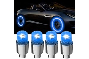 AUTOFANCY Car Tire Wheel Lights, 4pcs Car Wheel Tire Air Valve, Hub Lamp Cap Light with Motion Sensors Colorful LED Tire Light Gas Nozzle,for Car Bicycle Motorcycles Accessories