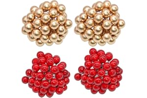 FEELAVA 500 bacche artificiali di agrifoglio rosse e dorate, per ghirlande di Natale, decorazioni per albero di Natale, decorazioni per feste di Natale