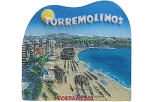MUYU CRAFT Torremolinos Costa del Sol España Imán para nevera, recuerdo de viaje, decoración magnética pintada a mano
