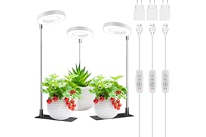 ‎KULLSINSS Kullsinss Plant Lamp LED Full Spectrum, Height Adjustable Small Grow Light with Removable Base, 3/9/12H Auto Timer, 10 Brightness, 3 Light Modes, 48 LEDs Plant Light for Indoor Plants (Pack of 3)