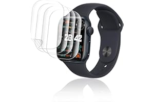 ICESPRING für Panzerglas für Apple Watch Series 7/8/9 45mm Schutzfolie, 4 Stück Weich TPU Kratzfest Panzerfolie, Fingerabdruck-ID Schutzglas für Apple Watch 9 45mm Panzer Schutz Glas