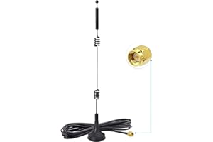 Bingfu Antenna WiFi 2.4GHz 5.8GHz Dual Band 9dBi Base Magnetica SMA Maschio per Videocamera di Sicurezza Senza Fili Videoregistratore Videoregistratore Camion Telecamera per Retromarcia Monitor