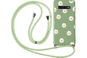 ZhuoFan - Funda con Cuerda para Samsung Galaxy S10e Funda Dibujos Carcasa TPU Suave Silicona Case con Correa Colgante Ajustable 63in Collar Correa de Cuello Cadena Cordón Bumper Case - Margarita