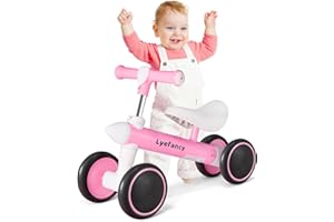Lyefancy Balance Bike for 1-2 Years Old, Baby Ride-On Toys First Bike for Girls Boys, Toddler Balance Bike 4 Wheels Infant Bike, Baby Walker Bicycle Birthday Gifts for Toddlers
