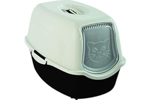 Arenero Bailey Rothopro para gatos con base negra y tapa blanca [rastrillo no incluido]