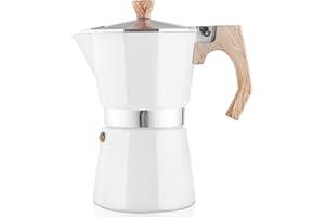 wedrink Moka Pot Coffee Makers 6 Cups,Aluminum Coffee Percolator pot Moca Pot 300ml,Espresso Maker White