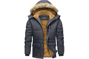 TACVASEN Chaquetas de Hombre Chaqueta Informal de Invierno Chaqueta de Lana Cálida Cazadora de Lucio Chaquetas de Pesca para Acampar