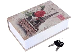 Créatif Dictionnaire Livre Coffre-fort, Coffre-fort de Rangement Secret Caché en Forme de Livre avec Serrure à Combinaison, Cachette Secrète Boîte pour l'argent, Bijoux,Passeport (Tour de Paris)