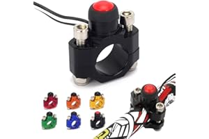 JFG RACING Interrupteur Guidon 22mm,Universel Bouton Demarrage Interrupteur Poussoir CNC Moteur de Avec Plaque Arrière de Montage pour 7/8" 22mm Guidon Dirt Bike Pit Bike Scooter ATV Quad-Noir