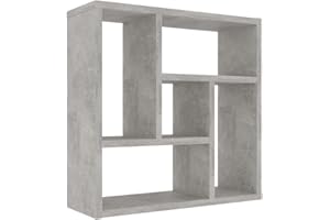 vidaXL Estantería de Pared Estante Libros Mueble Archivador Decoración Oficina Habitación Estable Duradera Contrachapada Gris Hormigón 45,1x16x45,1cm