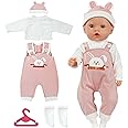 Aolso Baby Doll Clothes for 14-18 Inch Doll 35-45 cm Baby Doll, New Doll Clothes Outfits, Hooded Rabbit Overalls with 1 Coat hanger, New Born Baby Dolls Girls Birthday