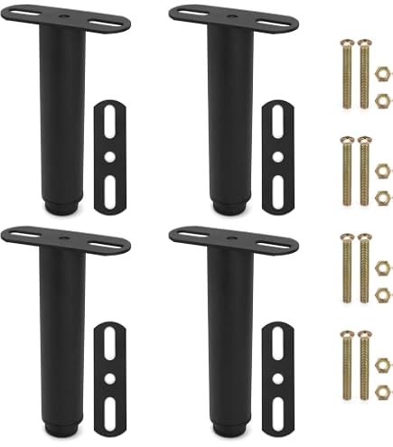 Pieds De Lit Carrés INOX 15 Cm - Lot De 4, Fabrication Française, Filetage 8 Mm