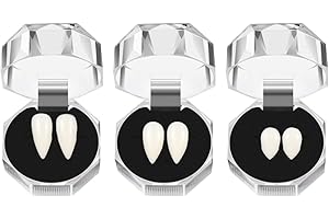 DECHOUS Vampir- Zähne Kostüm: 3 Paar Reißzähne Gefälschte Zähne Lustige Künstliche Zähne Falsche Zähne Probrus