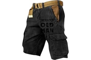 KONG JIMFAN Cargohose Herren Kurz Hose Knielang Cargo Shorts Stretch Arbeitsshort mit Taschen Sommer Arbeitshosen Männer Freizeit Shorts Baggy Radlerhose Sporthosen Outdoor Jagdhose Wanderhose