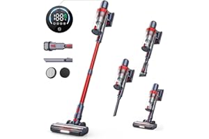 HONITURE Aspirapolvere Senza Fili 450W/33Kpa, Scopa Elettrica Senza Fili Potente con Touch Screen LCD, Autonomia 50 Min, 6 in 1 Aspirapolvere Senza Fili Potente, per Tappeti/Peli Animali S13.